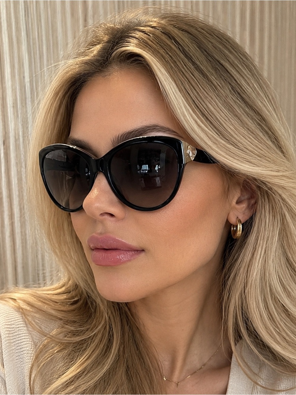 Tiffany Black Cat-Eye Women's Sunglasses